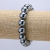 Terahertz Natural Stone Bracelet on Elastic, 12mm Diameter, 18cm Length +