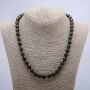 Smoky Quartz Smooth Round Bead Necklace, 8mm Diameter, 46cm Length +