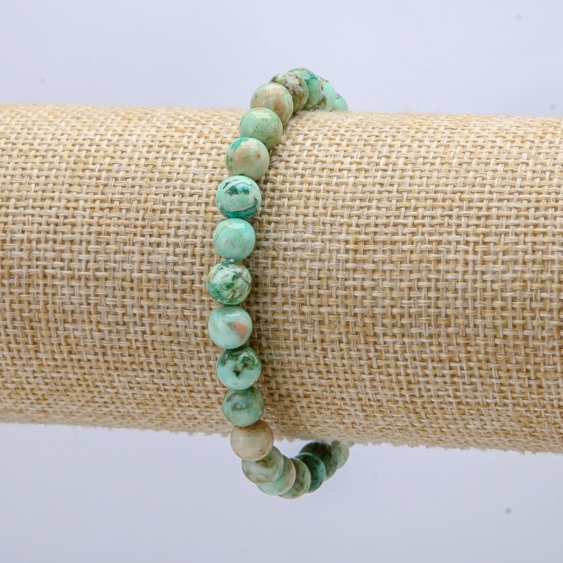 Amazonite Natural Stone Bracelet on Elastic Band, 6mm Diameter, 18cm Circumference +