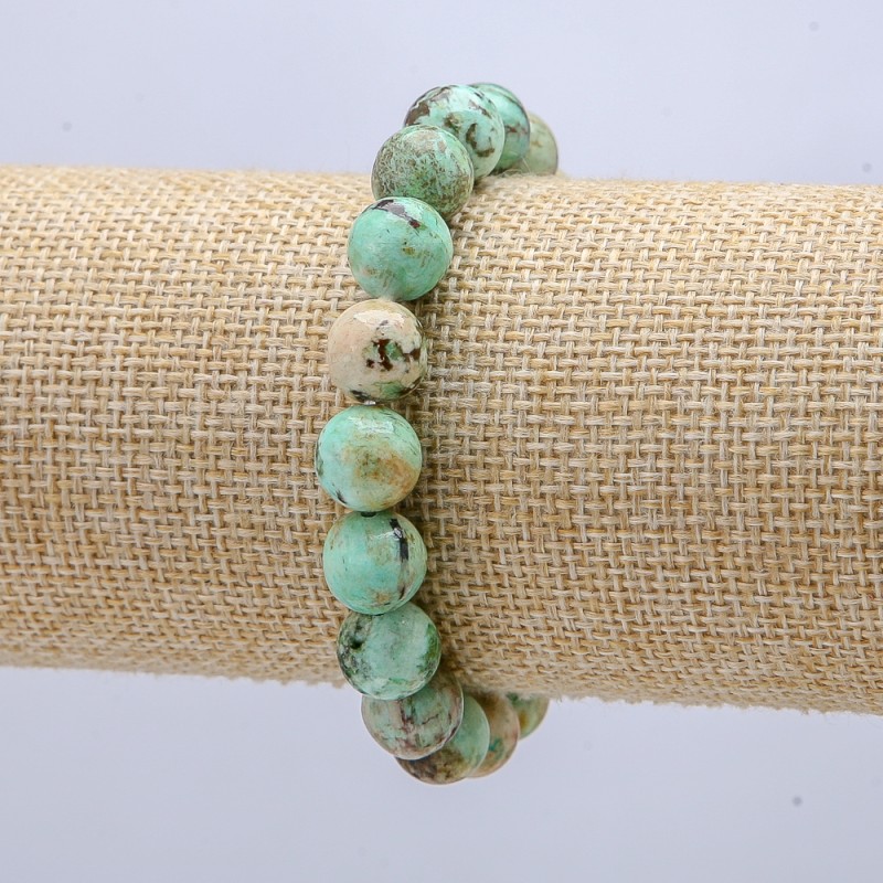 Amazonite Natural Stone Bracelet on Elastic Cord, 10mm Diameter, 18cm Circumference +