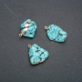 Turquoise (Howlite) Pendant in Gold-Tone Setting 36x20mm +