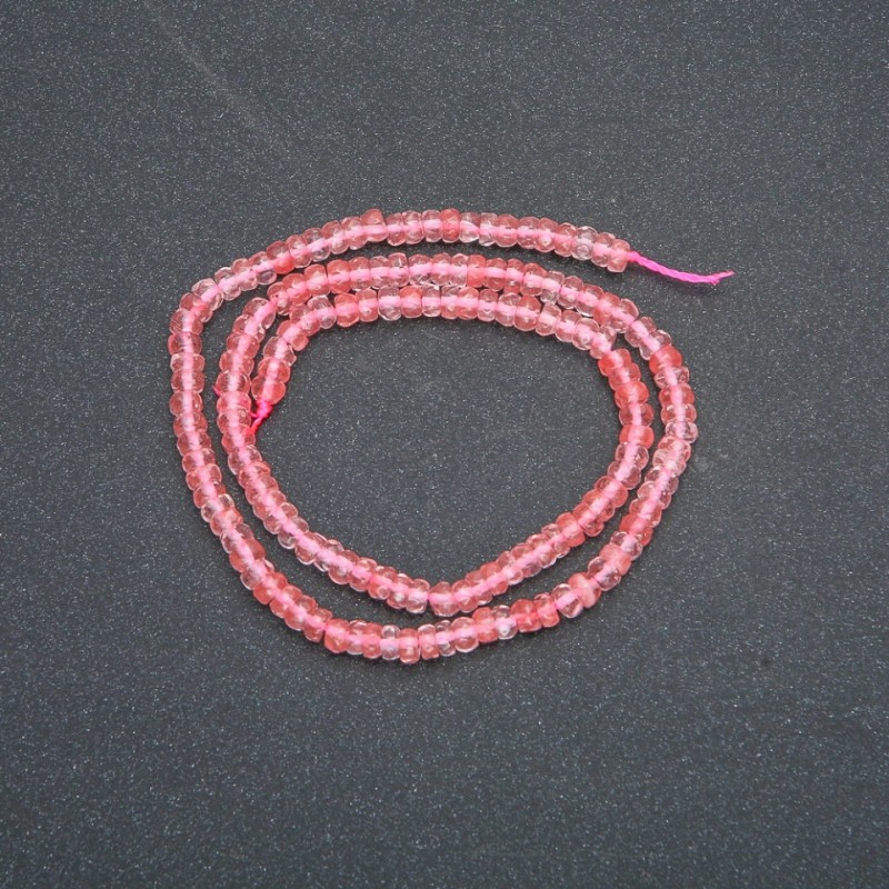 Natural Chalcedony Faceted Rondelle Beads Strand, 4x2.5mm Diameter, 39cm Length +