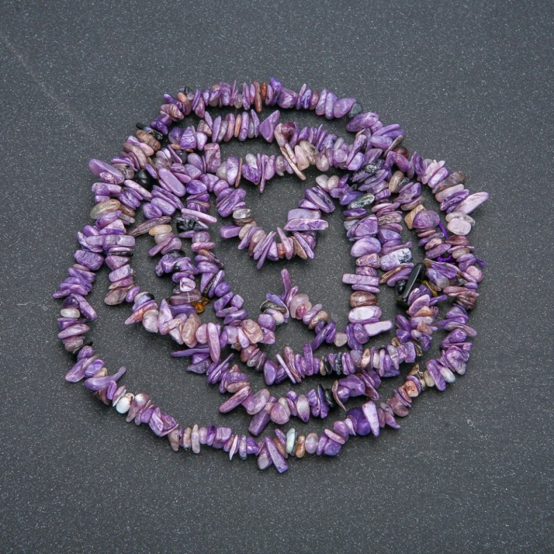 Natural Charoite Chip Strand, Diameter 7x2mm, Length 88cm +