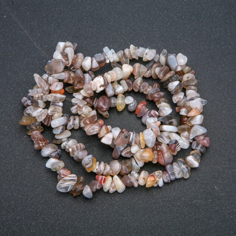 Natural Botswana Agate Chip Strand, Diameter 8x4mm, Length 84cm