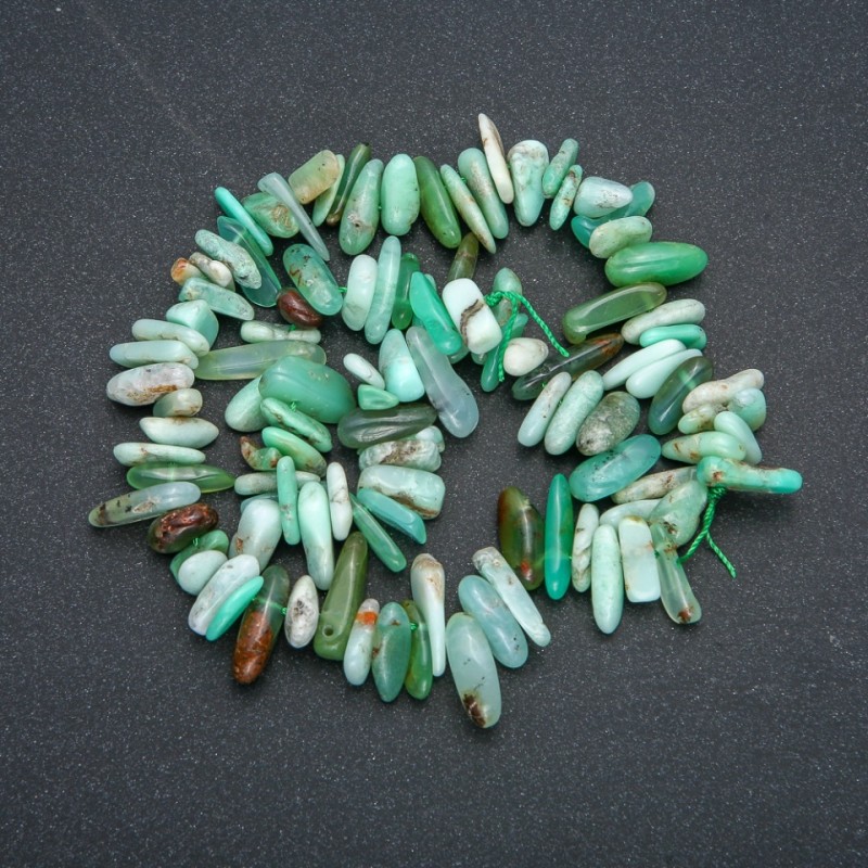 Natural Chrysoprase Stone Needle Chip Strand, Diameter 15x5mm, Length 40cm +