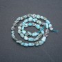 Natural Larimar Stone Beads on Thread, Tumbled, Diameter 7x6mm, Length 40cm +