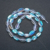 Opal Glass White Chameleon Beads on String, Tumbled, Diameter 12x8mm, Length 40cm +