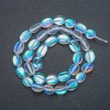 Opal Glass White Chameleon Beads on Strand, Tumbled, diameter 10x7mm, length 40cm +