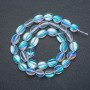 Opal Glass White Chameleon Beads on Strand, Tumbled, diameter 10x7mm, length 40cm +