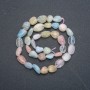 Natural Morganite Stone Beads on String, Round Tumbled, Diameter 9x12mm, Length 41cm +