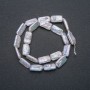 Natural Baroque Pearl Strand, diameter 18x10mm, length 39cm + - with petrol sheen
