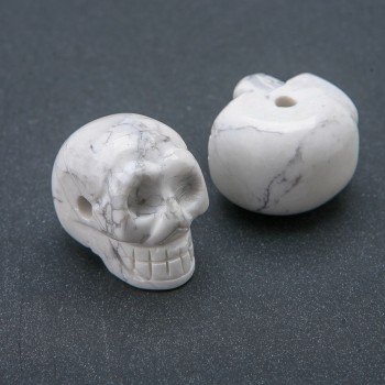 Bead Skull Natural Cacholong 25x19mm +