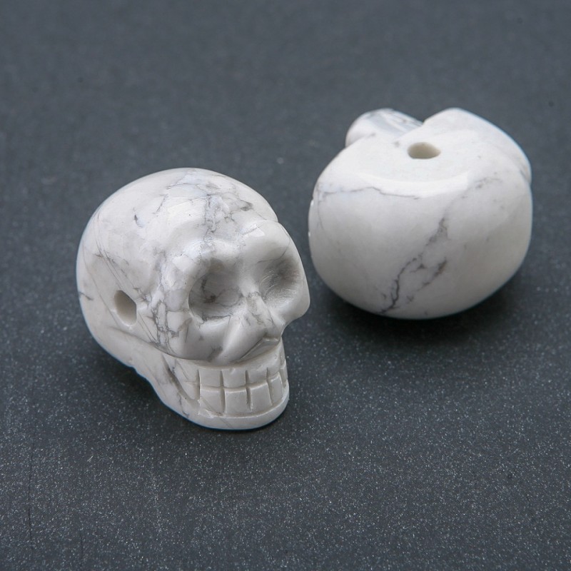 Bead Skull Natural Cacholong 25x19mm +