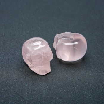 Bead Skull Natural Rose Quartz 25x19mm +