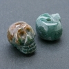 Bead Skull Natural Green Jasper 25x19mm +