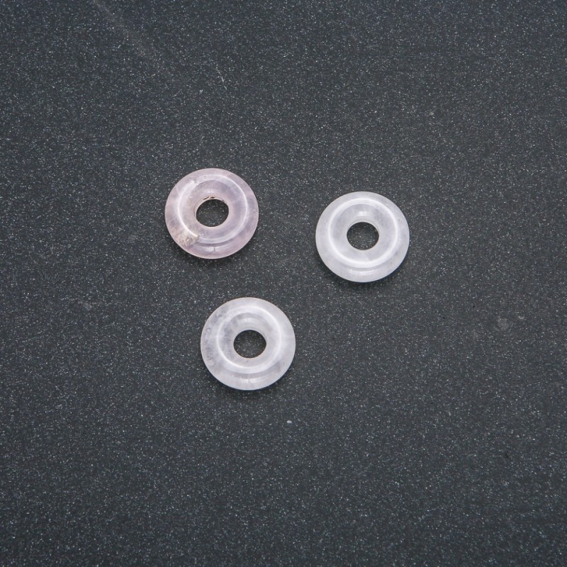 Pandora Bead with Pink Quartz Natural Stone 15x4mm, hole diameter 5mm+