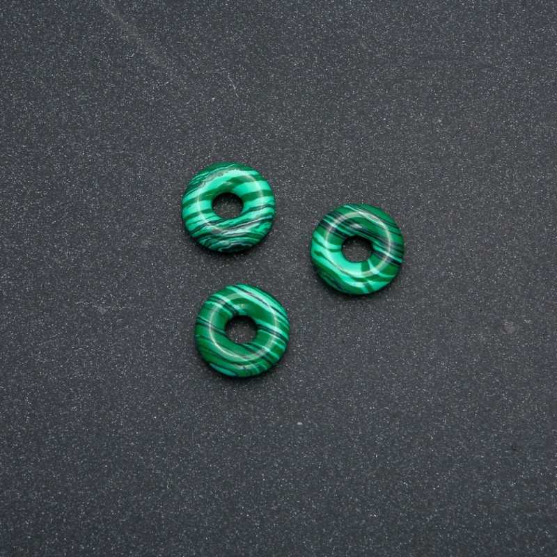 Pandora-Style Malachite Bead (Pressed) 15x5mm, Hole Diameter 5mm+