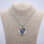 Pendant "Dragon Eye" in Setting 43x35mm on Chain, Length 70cm Silver-Tone Metal