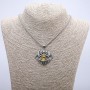 "Demon Eye" Pendant 45x40mm on Chain, Length 70cm +/- Silver-Tone Metal