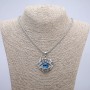 Pendant "Demon Eye" 45x40mm on a chain, 70cm length +/-, silver-tone metal