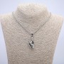 Pendant "Hand Gesture" 50x20mm on a chain, 70cm length +/-, silver-tone metal