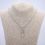 Pendant "Orb Dragon Eye" 45x10mm on a chain, 70cm length +/-, silver-tone metal