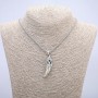 Pendant "Iron Fang" 47x13mm on a chain, 70cm length +/-, silver-tone metal