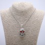 Pendant "Skull" 50x23mm on a chain, 70cm length +/-, silver-tone metal