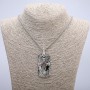 Pendant "Cross" 62x28mm on a chain, 70cm length +/-, silver-tone metal