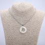 Pendant "Moon" 35x28mm on Chain, Length 70cm +/- Silver-Tone Metal