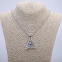 Pendant "Dragon Eye in Triangle" 40x35mm on Chain, Length 70cm Silver-Tone Metal