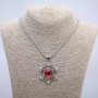 "Dragon Eye in Frame" Pendant 50x35mm on Chain, 70cm Length, Silver-Tone Metal