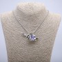 Pendant "Candle Hand Dragon Eye" 60x30mm on a chain, 70cm length, silver-tone metal