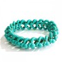 Green Turquoise Bracelet with Veining, Unique Design, on Elastic Band