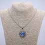 "Dragon Eye" Pendant in Frame 42x30mm on Chain, 70cm Length, Silver-Tone Metal