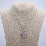 "Skull with Eye" Pendant 45x27mm on Chain, Length 70cm, Silver-Tone Metal