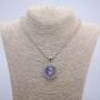 "Dragon Eye" Pendant in Frame 42x30mm on Chain, 70cm Length, Silver-Tone Metal