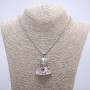 "Demon with Eye" Pendant 45x30mm on Chain, 70cm +/- Length, Silver-Tone Metal