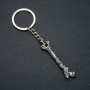 Keychain "Bone", Diameter 56x13mm, Length 11cm +/- Silver-Tone Metal