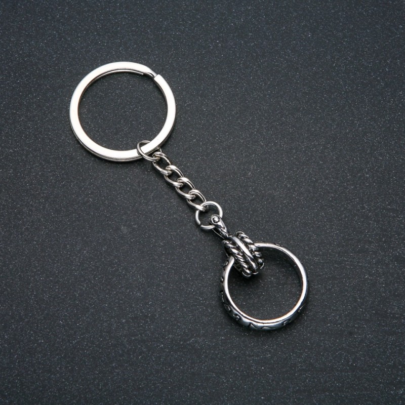 Keychain "Ring", Diameter 15mm, Length 9cm +/- Silver-Tone Metal
