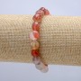 Carnelian Bracelet on Elastic Cord, Natural Stone Tumbled, diameter 9x7mm, circumference 18cm+