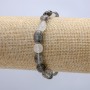 Rutilated Quartz Bracelet on Elastic Cord, Natural Stone Tumbled, diameter 8x9mm, length 18cm+