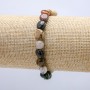 Jasper Bracelet on Elastic Cord, Natural Stone Tumbled, diameter 8x10mm, circumference 18cm+