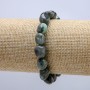 Moss Agate Natural Stone Bracelet on Elastic, Tumbled Beads, 12x10mm Diameter, 18cm Circumference +