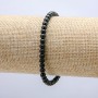 Elastic Bracelet Natural Shungite Smooth Bead 4 mm, length 18 cm +