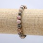 Rhodochrosite Natural Stone Bracelet on Elastic, Smooth Round Beads, 8mm Diameter, 18cm Length +