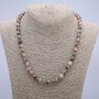 Rhodochrosite Necklace, Natural Stone Smooth Round Bead, diameter 6mm, length 45cm+