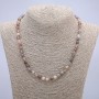 Botswana Agate Natural Stone Necklace, Smooth Round Beads, 6mm Diameter, 45cm Length +