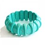 Green Turquoise Bracelet with Veining, Unique Design, on Elastic Band