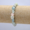 Morganite Natural Stone Bracelet on Elastic, Tumbled Beads, 9x12mm Diameter, 18cm Circumference +